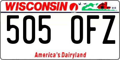 WI license plate 505OFZ
