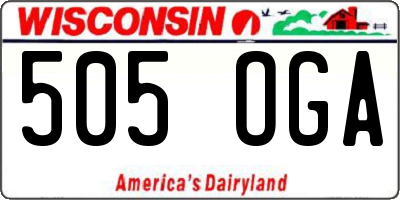 WI license plate 505OGA