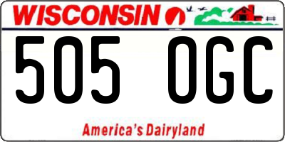 WI license plate 505OGC