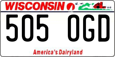 WI license plate 505OGD