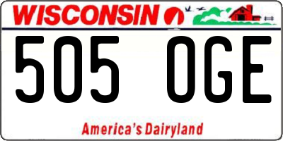 WI license plate 505OGE