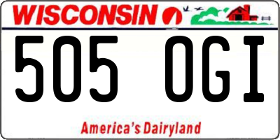 WI license plate 505OGI