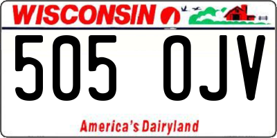WI license plate 505OJV