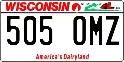 WI license plate 505OMZ