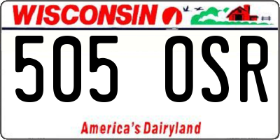 WI license plate 505OSR