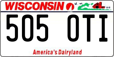 WI license plate 505OTI