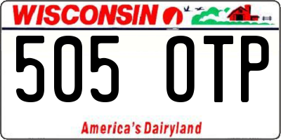 WI license plate 505OTP