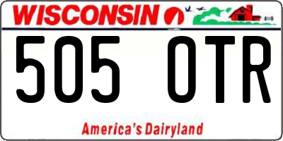 WI license plate 505OTR