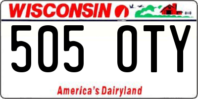 WI license plate 505OTY