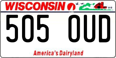 WI license plate 505OUD