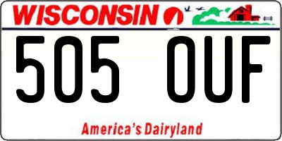 WI license plate 505OUF