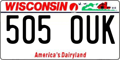 WI license plate 505OUK