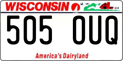 WI license plate 505OUQ
