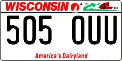 WI license plate 505OUU