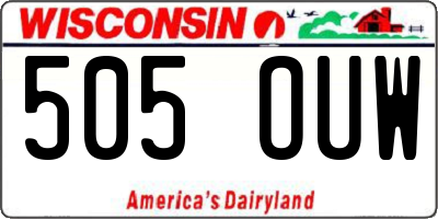 WI license plate 505OUW