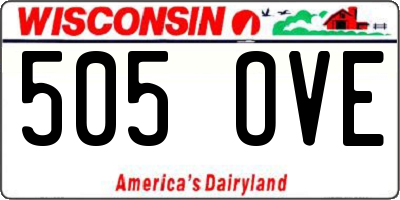 WI license plate 505OVE