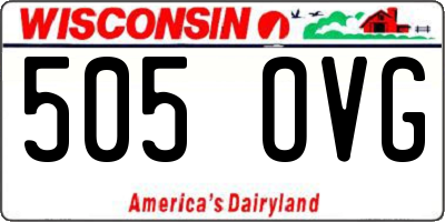 WI license plate 505OVG
