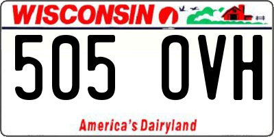 WI license plate 505OVH