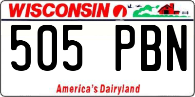 WI license plate 505PBN