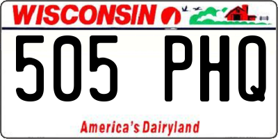 WI license plate 505PHQ