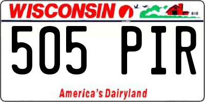 WI license plate 505PIR