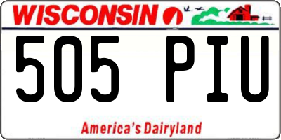 WI license plate 505PIU