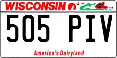 WI license plate 505PIV