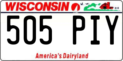WI license plate 505PIY