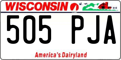 WI license plate 505PJA