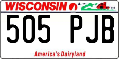 WI license plate 505PJB
