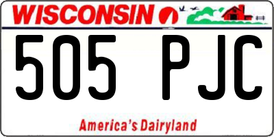 WI license plate 505PJC