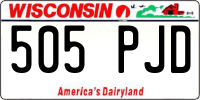 WI license plate 505PJD