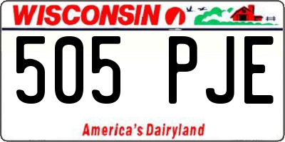 WI license plate 505PJE