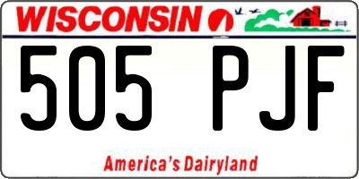 WI license plate 505PJF