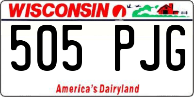 WI license plate 505PJG