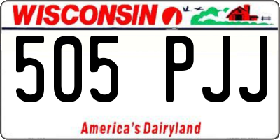 WI license plate 505PJJ