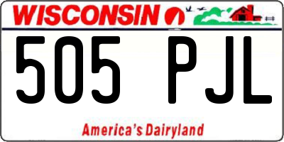 WI license plate 505PJL