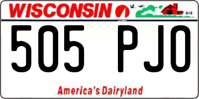 WI license plate 505PJO