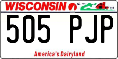 WI license plate 505PJP