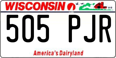 WI license plate 505PJR