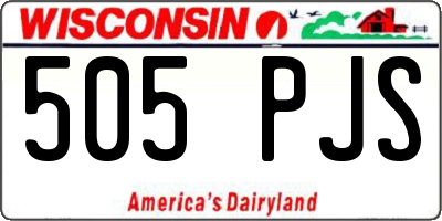WI license plate 505PJS