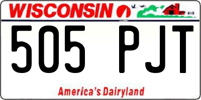 WI license plate 505PJT