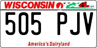 WI license plate 505PJV