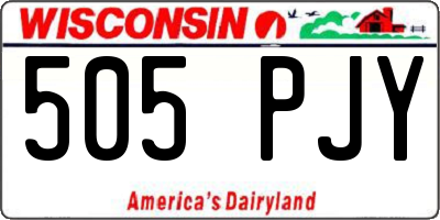WI license plate 505PJY