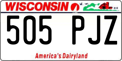 WI license plate 505PJZ