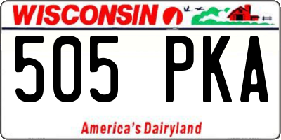 WI license plate 505PKA