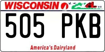 WI license plate 505PKB