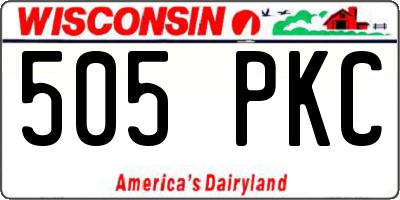 WI license plate 505PKC