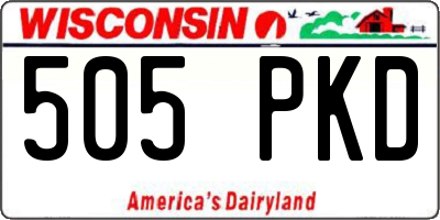 WI license plate 505PKD
