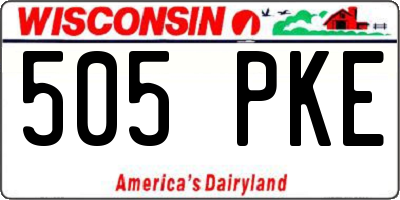 WI license plate 505PKE